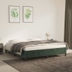 Estructura cama sin colchón terciopelo verde oscuro 160x200 cm