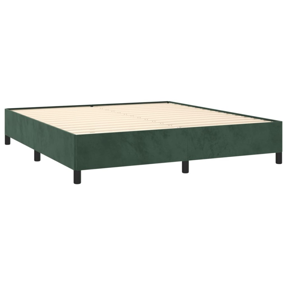 Estructura cama sin colchón terciopelo verde oscuro 160x200