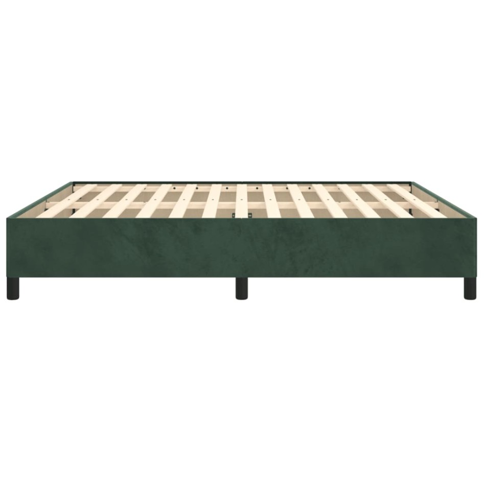 Estructura cama sin colchón terciopelo verde oscuro 160x200