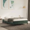 Estructura cama sin colchón terciopelo verde oscuro 140x200 cm