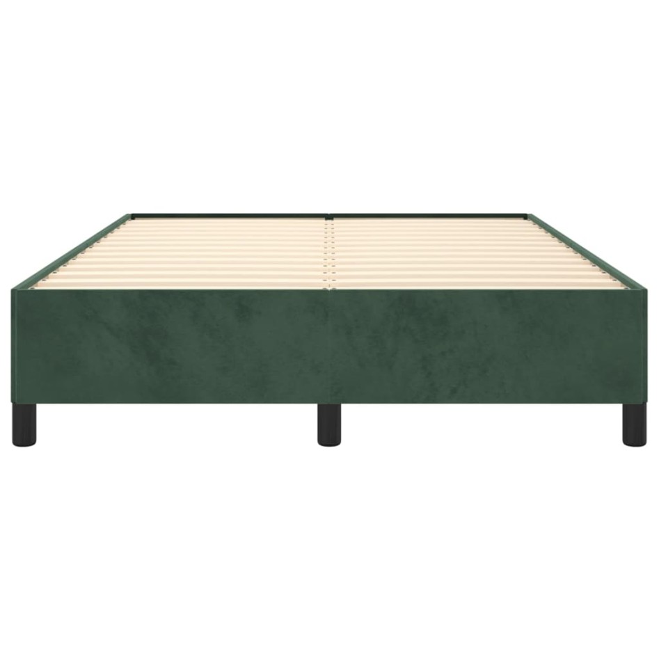 Estructura cama sin colchón terciopelo verde oscuro 140x200
