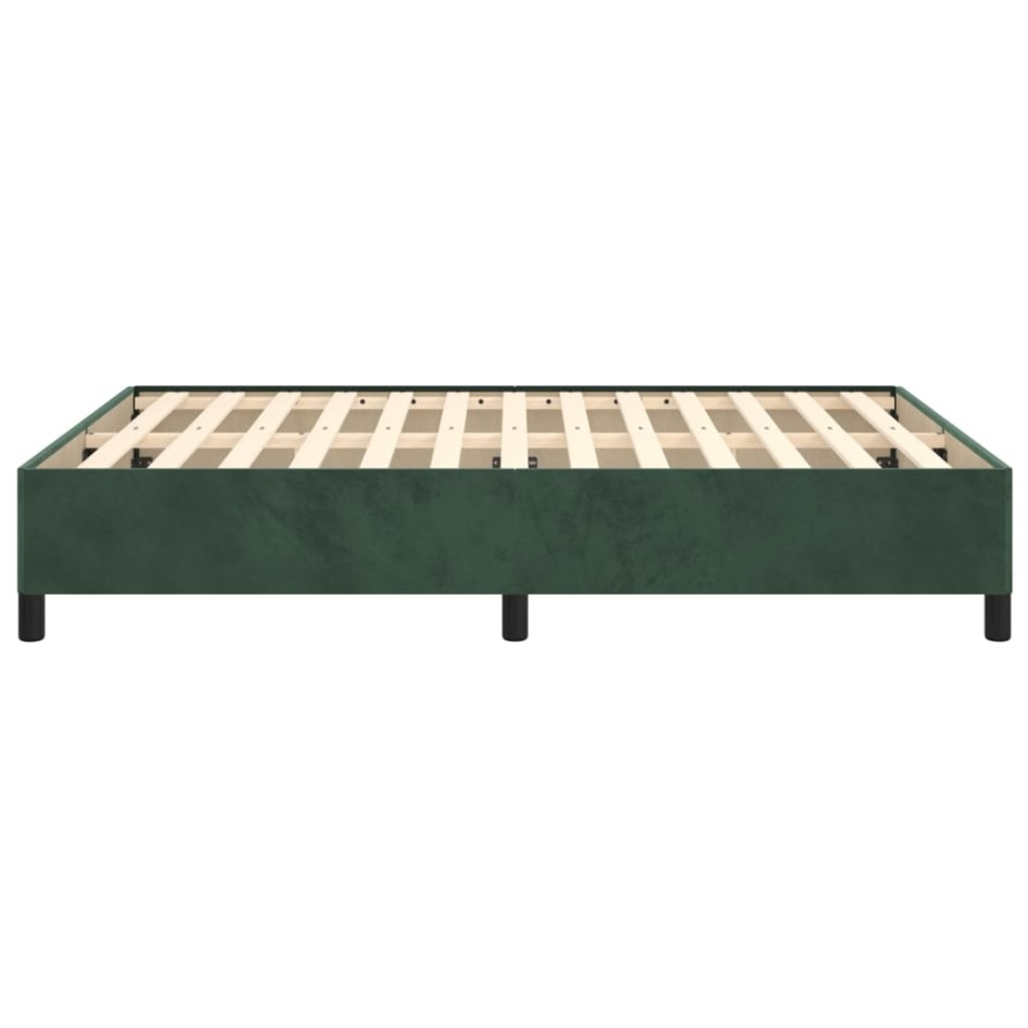 Estructura cama sin colchón terciopelo verde oscuro 140x200