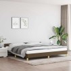 Cama sin colchón tela marrón oscuro 200x200 cm