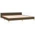 Cama sin colchón tela marrón oscuro 200x200
