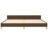 Cama sin colchón tela marrón oscuro 200x200