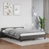 Estructura de cama con cabecero sin colchón gris 140x200