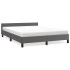 Estructura de cama con cabecero sin colchón gris 140x200