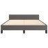 Estructura de cama con cabecero sin colchón gris 140x200