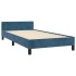 Estructura de cama sin colchón terciopelo azul oscuro 90x200