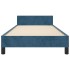 Estructura de cama sin colchón terciopelo azul oscuro 90x200