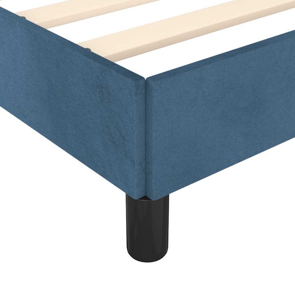 Estructura de cama sin colchón terciopelo azul oscuro 90x200