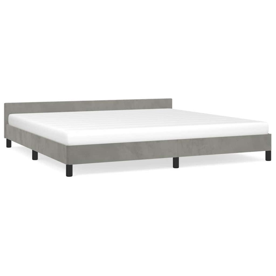 Estructura de cama sin colchón terciopelo gris claro 200x200