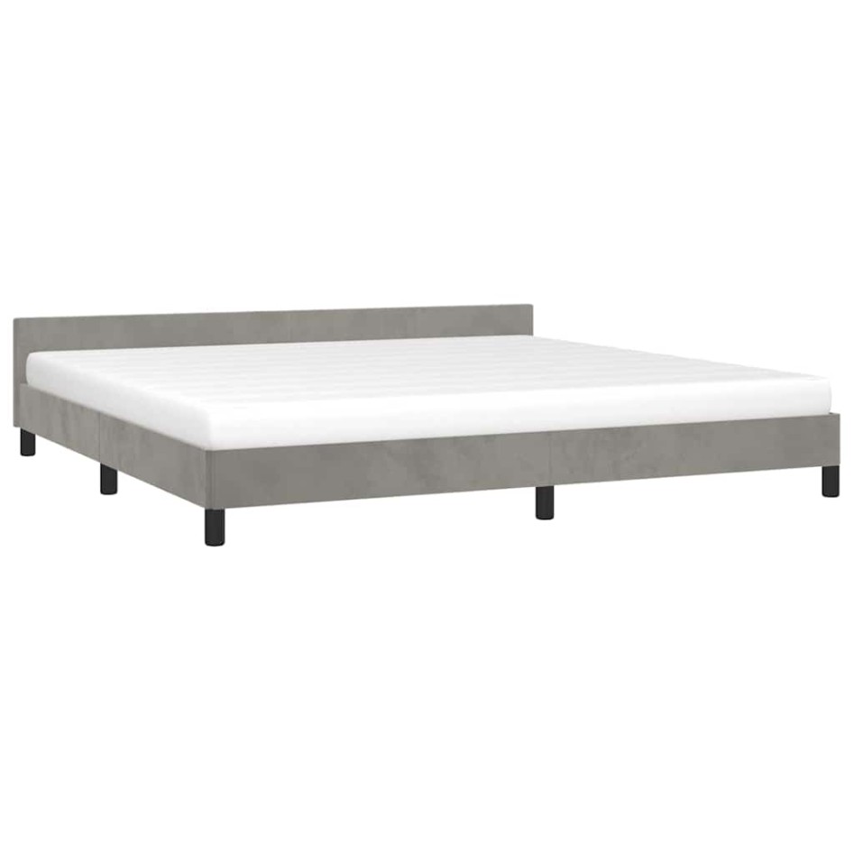 Estructura de cama sin colchón terciopelo gris claro 200x200