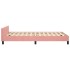 Cama con cabecero sin colchón terciopelo rosa 120x200