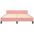 Cama con cabecero sin colchón terciopelo rosa 140x190