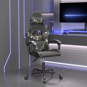 Silla gaming giratoria cuero sintético negro y