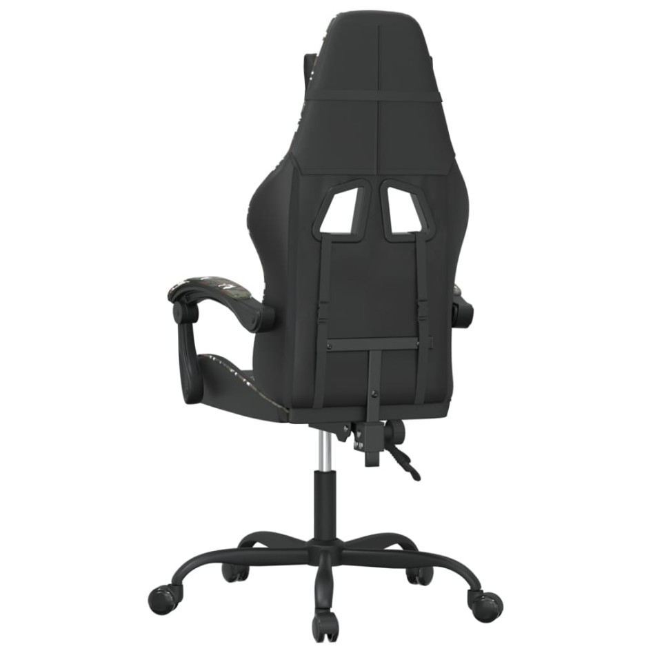 Silla gaming giratoria cuero sintético negro y