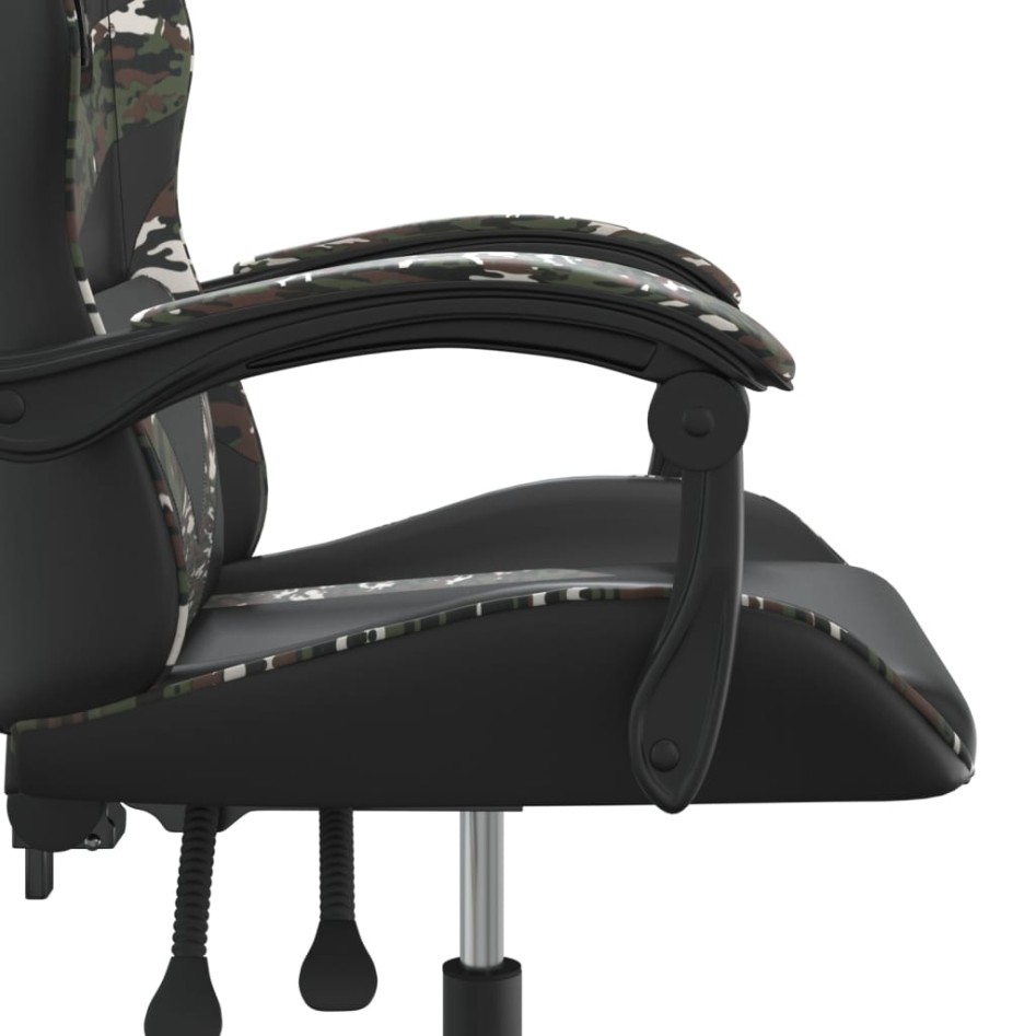 Silla gaming giratoria cuero sintético negro y
