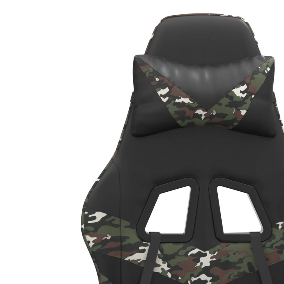 Silla gaming giratoria cuero sintético negro y