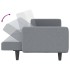 Sofá cama con cojines tela gris