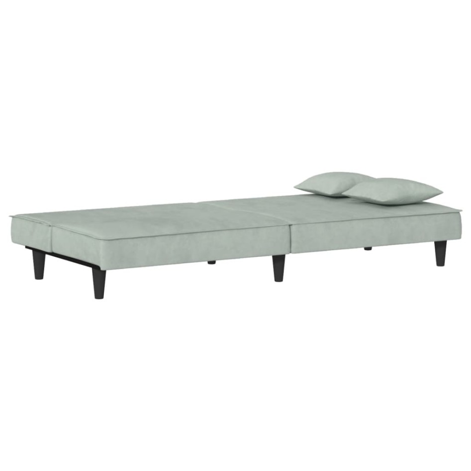 Sofá cama de terciopelo gris
