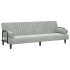 Sofá cama con reposabrazos terciopelo gris