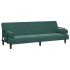 Sofá cama con reposabrazos terciopelo verde