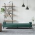 Sofá cama con reposabrazos terciopelo verde