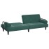 Sofá cama con reposabrazos terciopelo verde