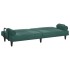 Sofá cama con reposabrazos terciopelo verde