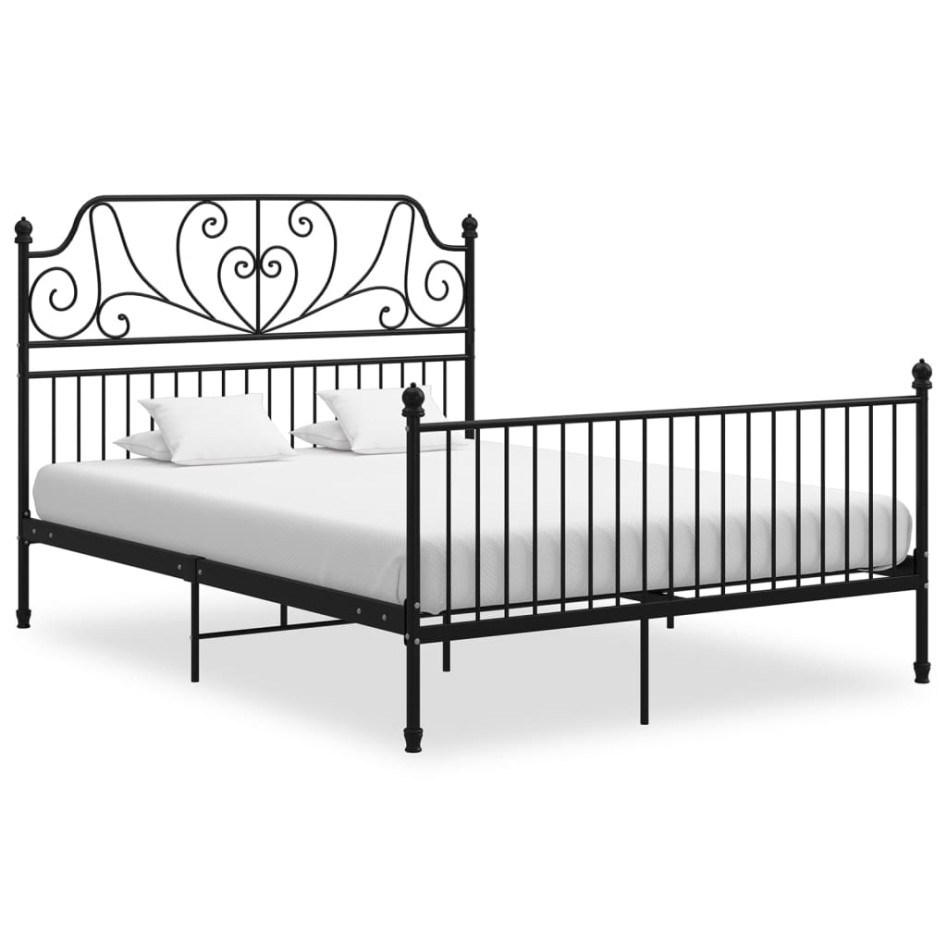 Estructura de cama de metal negra 140x200