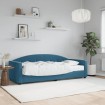 Sofá cama con colchón terciopelo azul 80x200 cm