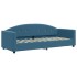 Sofá cama con colchón terciopelo azul 80x200