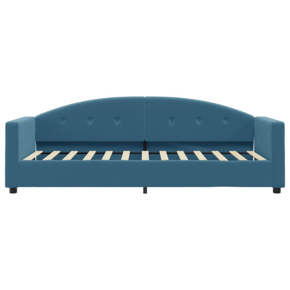 Sofá cama con colchón terciopelo azul 80x200