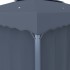 Cenador con cortina gris antracita aluminio 4x3