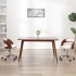 Silla oficina giratoria madera curvada cuero sintético