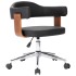 Silla de oficina giratoria madera curvada cuero sintético