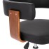 Silla de oficina giratoria madera curvada cuero sintético