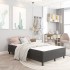 Cama box spring tela gris oscuro 120x200