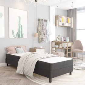 Cama box spring tela gris oscuro 90x200