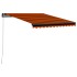 Toldo retráctil manual naranja y marrón 350x250