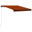 Toldo retráctil manual naranja y marrón 350x250 cm
