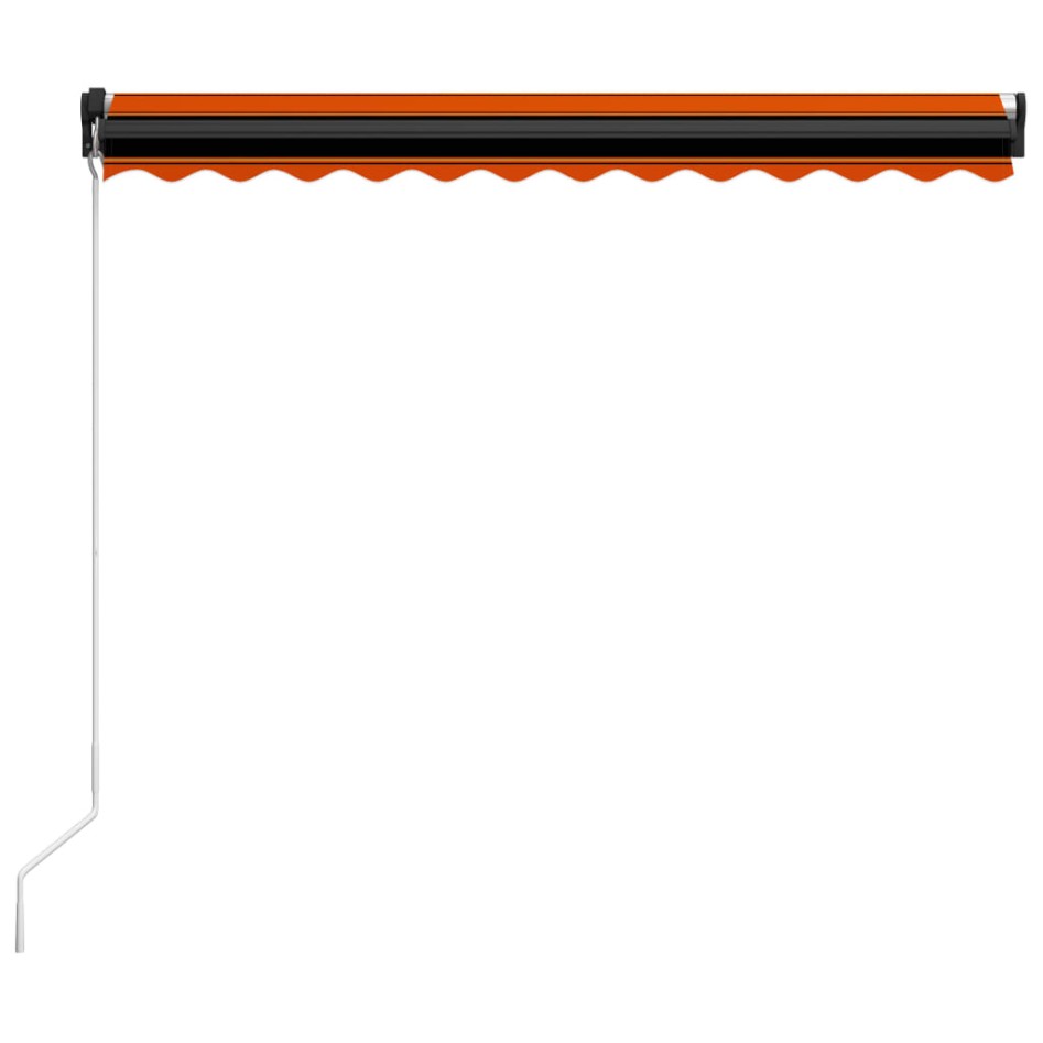 Toldo retráctil manual naranja y marrón 350x250