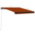 Toldo retráctil manual naranja y marrón 350x250