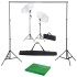 Kit estudio fotográfico con telón de fondo, lámparas y