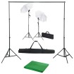 Kit estudio fotográfico con telón de fondo, lámparas y paraguas
