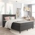 Cama box spring tela gris oscuro 140x200