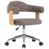 Silla de oficina giratoria de madera curvada y tela gris