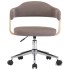 Silla de oficina giratoria de madera curvada y tela gris