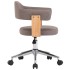 Silla de oficina giratoria de madera curvada y tela gris